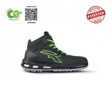 Upower Ventura S ESD Calzado de Trabajo Carbon Neutral - Talla 44 - Seguridad Avanzada, Punta AirToe Aluminium, Antiperforacion, Retorno Energia Infinergy - Color Negro/Verde