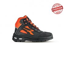 Upower Spirit S Zapato de Seguridad Alto - Talla 47 - Forro de Cuero de Grano Suave, Puntera Resistente a la Abrasion, Repelente al Agua, Forro Gore-Tex, Proteccion S7S CI FO SR - Color Gris/Naranja