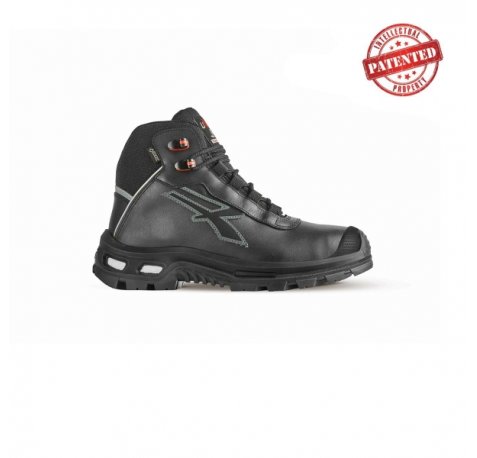 Upower Legend S Zapato de Seguridad - Talla 39 - Cuero Repelente al Agua, Puntera de Aluminio, Forro Gore-Tex, Suela Antideslizante y Antiestatica, Proteccion S7S CI HI HRO FO SR - Color Negro