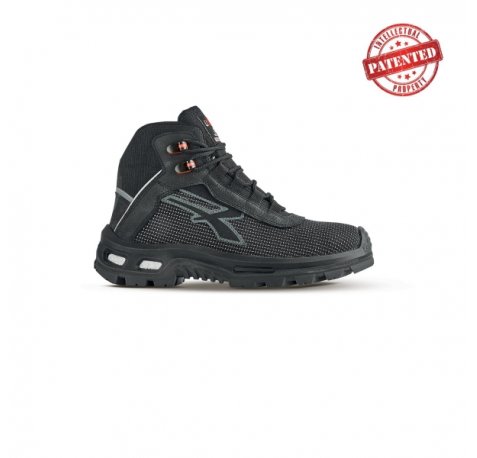 Upower Rescue S ESD RS Zapato de Seguridad Alto - Talla 45 - Resistente a la Abrasion, Repelente al Agua, Forro Transpirable, Puntera Compuesta, Suela Amortiguadora, Proteccion S3S CI FO SR - Color Gris Oscuro
