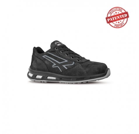 Upower Carbon S ESD Calzado de Seguridad Bajos - Talla 45 - Cuero Nubuck Resistente, Puntera de Aluminio, Hidrofugos, Antiarrugas, Antideslizantes, Suela de Poliuretano, Proteccion S3S CI FO SR - Color Negro