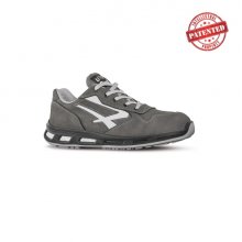 Upower Kick S ESD Calzado de Seguridad Bajos - Talla 46 - Cuero Nubuck Resistente, Puntera de Aluminio, Hidrofugos, Antiarrugas, Antideslizantes, Suela de Poliuretano, Proteccion S3S CI FO SR - Color Gris