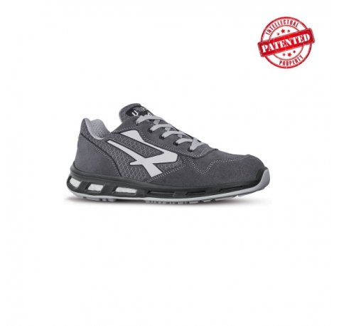 Upower Push S ESD Calzado de Seguridad Bajos - Talla 42 - Parte Superior de Nailon Ultraflexible y Gamuza Suave, Puntera de Aluminio, Suela Antideslizante, Proteccion S1PS FO SR - Color Gris