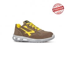Upower Adventure S ESD Calzado de Seguridad Bajos - Talla 43 - Gamuza Perforada, Puntera de Aluminio, Antideslizante, Proteccion S1PS FO SR - Color Beige/Amarillo