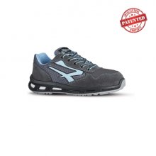 Upower Lolly S ESD Calzado de Seguridad Bajos - Talla 36 - Parte Superior de Nailon Ultraflexible y Gamuza Suave, Puntera de Aluminio, Antideslizante, Proteccion S1PS FO SR - Color Gris/Azul