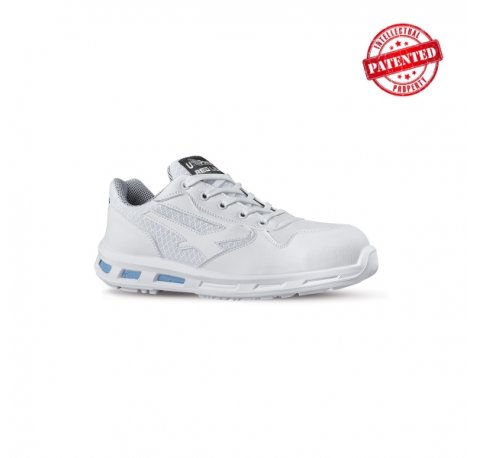 Upower June O Calzado de Seguridad Bajos - Talla 47 - Ligeros y Comodos, Empeine Nylon Ultra-Transpirable, Puntal Composite, Suela Antideslizante, Proteccion S1 FO SR - Color Blanco