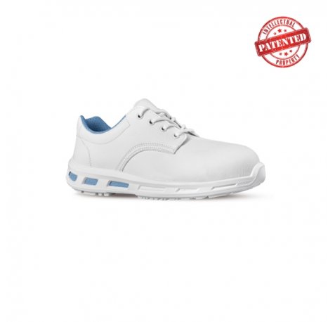 Upower Zelda O Calzado de Seguridad Bajos - Talla 38 - Puntal de Composite, Suela Antideslizante PU/PU, Proteccion S2 FO SR - Color Blanco
