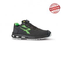 Upower MonsterS ESD Calzado de Seguridad - Talla 48 - Puntera AirToe Aluminium, Sistema Antipinchazos, Suela Infinergy, Proteccion S3S CI FO SR - Color Gris Oscuro/Verde