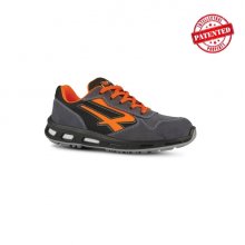 Upower Orange S ESD Calzado de Seguridad Bajos - Talla 47 - Parte Superior de Nailon Ultraflexible y Gamuza Suave, Puntera de Aluminio, Suela Antideslizante, Proteccion S1PS FO SR - Color Gris/Naranja