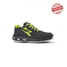 Upower Prime S ESD Calzado de Seguridad - Talla 42 - Puntera AirToe Aluminium, Sistema Antipinchazos, Alta Resistencia a la Abrasion, Suela Infinergy, Proteccion S3S CI FO SR - Color Gris Oscuro/Verde