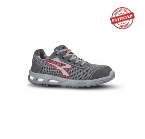 Upower Frequency S ESD Calzado de Seguridad - Talla 47 - Puntera AirToe Composite, Antipinchazos, Airnet Ultra Transpirable, Suela Infinergy, Proteccion S1PS FO SR - Color Gris/Rojo