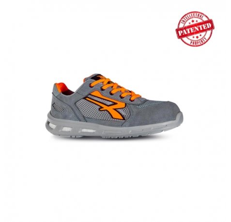 Upower Ultra S ESD Calzado de Seguridad - Talla 40 - Puntera AirToe Aluminium, Antipinchazos, Ligero y Transpirable, Suela Infinergy, Proteccion S1PS FO SR - Color Gris/Naranja