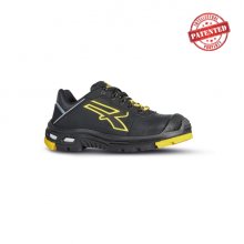 Upower Dave S Calzado de Seguridad Bajo - Talla 45 - Suela PU/Vibram, Aislamiento Termico, Puntera Aluminio AirToe, Antiperforacion, Suela Antideslizante, Entresuela Infinergy - Color Negro/Amarillo