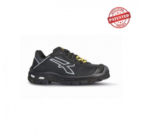 Upower Tim S ESD Calzado de Seguridad Laboral - Talla 41 - Suela Antideslizante, Resistente al Aceite y Abrasion, Antiperforacion, Puntera AirToe Aluminium, Plantilla WOW Transpirable - Color Negro/Amarillo