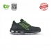 Upower Malibu S ESD Calzado de Seguridad Ecologicos - Talla 36 - Puntera AirToe Aluminium, Sistema Antiperforacion, Suela Antideslizante, Retorno de Energia Infinergy, Proteccion S3S CI FO SR - Color Negro/Verde