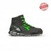 Upower Barret S ESD Calzado de Seguridad Innovador - Talla 41 - Forro de Piel de Becerro, Plantilla Anatomica, Puntera AirToe Aluminium, Antiperforacion, Antiestatico, Antideslizante - Color Gris Oscuro/Verde