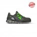 Upower Egon S ESD Calzado de Seguridad de Perfil Bajo - Talla 40 - Empeine Transpirable, Forro de Piel de Becerro, Retorno de Energia Superior, Puntera de Aluminio, Antideslizante - Color Negro/Verde