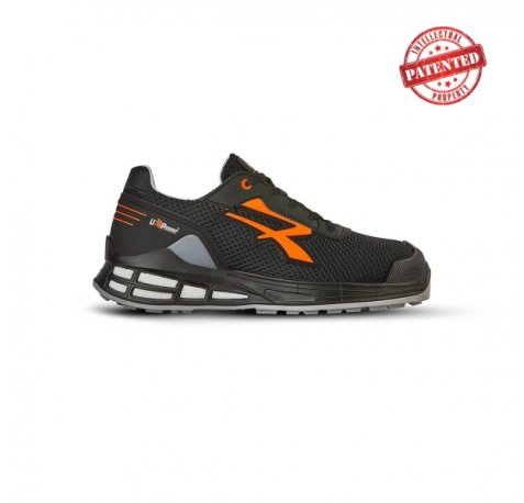 Upower Irvin S ESD Calzado de Seguridad Innovador - Talla 42 - Empeine Transpirable, Puntera AirToe Aluminium, Antideslizante, Proteccion S1PS FO SR, Plantilla Anatomica - Color Negro/Naranja