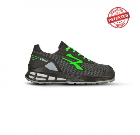 Upower Dakota S ESD Calzado de Seguridad - Talla 36 - Puntera AirToe Aluminium, Sistema Antiperforacion, Proteccion CI Contra el Frio - Color Gris Oscuro/Verde