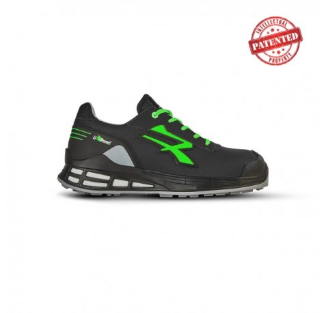 Upower Jago S ESD Calzado de Seguridad con Proteccion S3S CI FO SR - Talla 41 - Microfibra Hidrofuga, Puntera AirToe Aluminium, Plantilla Antiperforacion - Color Negro/Verde