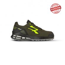 Upower Ermes S ESD Calzado de Seguridad Moderno - Talla 43 - Microfibra Efecto Nobuk Hidrofugo, Puntera AirToe Aluminium, Plantilla Anatomica Antibacteriana, Sistema Antiperforacion - Color Verde Oliva/Verde