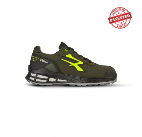Upower Ermes S ESD Calzado de Seguridad Moderno - Talla 45 - Microfibra Nobuk Hidrofugo, Puntera AirToe Aluminium, Plantilla Antibacteriana, Sistema Antiperforacion, Proteccion S3S CI FO SR - Color Verde Oliva/Verde
