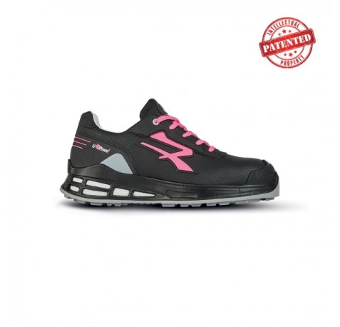 Upower Sylvie S ESD Calzado de Seguridad Femenino - Talla 41 - Microfibra Hidrofuga, Puntera Reforzada, Plantilla U-Power, Entresuela Infinergy, Suela Antideslizante, Proteccion S3S CI FO SR - Color Negro/Rosa
