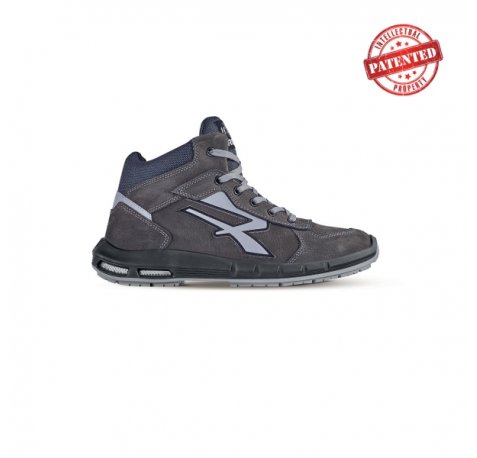 Upower Merak Plus S ESD Calzado de Seguridad Altos - Talla 38 - Cuero Nubuck Resistente, Puntera de Aluminio, Hidrofugos, Antiarrugas, Antideslizantes, Suela PU/PU High Rebound, Proteccion S3S CI FO SR - Color Gris Oscuro