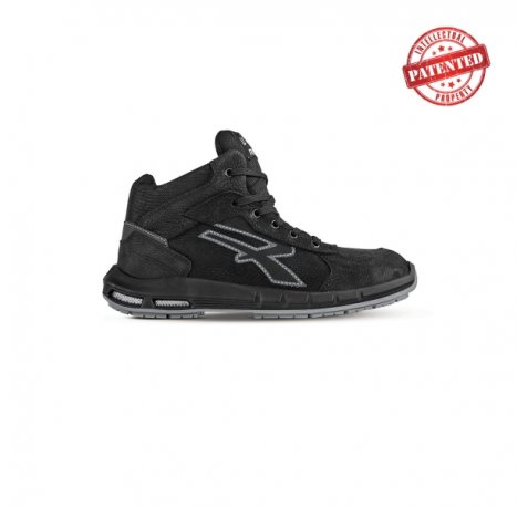 Upower Nek Plus S ESD Calzado de Seguridad Altos - Talla 47 - Cuero Nubuck, Puntera de Aluminio, Hidrofugos, Antiarrugas, Antideslizantes, Suela PU/PU High Rebound, Proteccion S3S CI FO SR - Color Negro