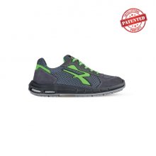 Upower Gemini Plus S ESD Calzado de Seguridad Bajos - Talla 46 - Parte Superior de Nailon Ultraflexible, Puntera de Aluminio, Suela Antideslizante, Proteccion S1PS FO SR - Color Gris/Verde
