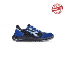 Upower Sky Plus S ESD Calzado de Seguridad Bajos - Talla 40 - Comodidad y Ligereza, Parte Superior de Nailon y Gamuza, Puntera de Aluminio, Antiarrugas, Antideslizante, Proteccion S1PS FO SR - Color Negro/Azul