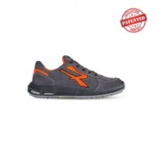 Upower Sirio Plus S ESD Calzado de Seguridad Bajos - Talla 44 - Gamuza Perforada, Puntera de Aluminio, Antideslizante, Suela PU/PU High Rebound, Proteccion S1PS FO SR - Color Gris/Naranja