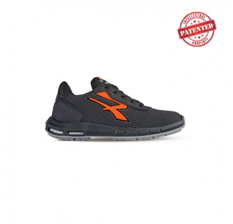 Upower Taurus Plus S ESD Calzado de Seguridad - Talla 48 - Puntera AirToe Aluminium, Sistema Antipinchazos, Alta Resistencia a la Abrasion, Suela PU/PU High Rebound, Proteccion S3S CI FO SR - Color Gris Oscuro/Naranja