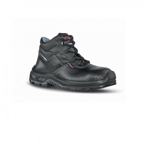 Upower Jena RS S Calzado de Seguridad Botines - Talla 42 - Empeine Piel Hidrofugo, Inserciones Mesh Transpirable, Puntal AirToe Composite, Antiperforacion, Antideslizante, Suela Resistente - Color Negro
