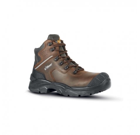 Upower Greenland UK S Calzado de Seguridad Botines - Talla 46 - Empeine Piel Hidrofugo, Refuerzo Poliuretano, AirToe Composite, Antiperforacion, Antideslizante, Suela PU/PU, Proteccion S3S FO SR - Color Marron