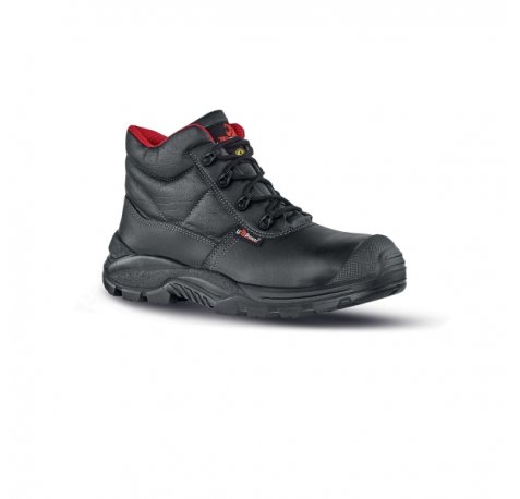 Upower Squirrel S Zapato Alto de Seguridad - Talla 38 - Empeine Piel Flor, Hidrofugo, Puntal AirToe Composite, Antiperforacion, Suela Antideslizante PU/PU, Proteccion S3S FO SR - Color Negro