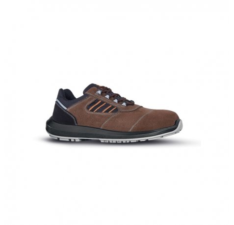 Upower Leo S Calzado de Seguridad Bajos - Talla 37 - Gamuza Hidrofuga, AirToe Composite, Antiperforacion, Antideslizante, Proteccion S3S FO SR - Color Marron