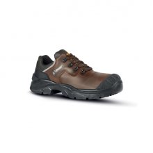 Upower Quebec UK S Calzado de Seguridad Bajos - Talla 44 - Empeine Piel Hidrofugo, Puntera Composite, Antideslizante, Antiperforacion, Proteccion S3S FO SR - Color Marron