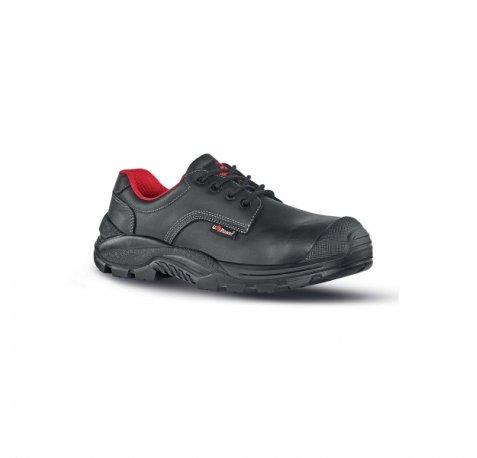 Upower Curly S Calzado de Seguridad - Talla 43 - Empeine Piel Flor, Hidrofugos, AirToe Composite, Antiperforacion, Antideslizante, Suela PU/PU, Proteccion S3S FO SR - Color Negro