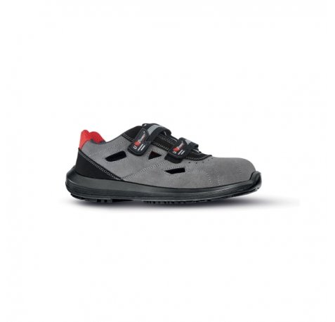 Upower Labrador S Calzado de Seguridad Bajos - Talla 39 - Gamuza Airnet, Mesh Transpirable, AirToe Composite, Antiperforacion, Antideslizante, Proteccion S1PS FO SR - Color Negro/Gris