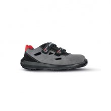 Upower Labrador S Calzado de Seguridad Bajos - Talla 43 - Gamuza Airnet, Mesh Transpirable, AirToe Composite, Antiperforacion, Antideslizante, Proteccion S1PS FO SR - Color Negro/Gris