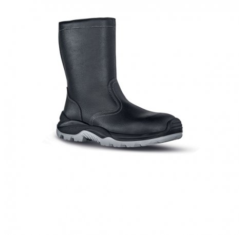 Upower Siberian Calzado de Seguridad - Talla 38 - Empeine Piel Hidrofugo, Forro Lana Ecologica, Puntal AirToe Composite, Antiperforacion, Suela Antideslizante, Proteccion S3S CI FO SR - Color Negro
