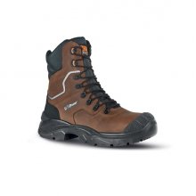 Upower Calgary UK S Calzado de Seguridad Botines - Talla 41 - Empeine Piel Pull-Up Hidrofugo, Toe-Tapa Poliuretano, Mesh Transpirable, AirToe Composite, Antiperforacion, Antideslizante, Suela PU/PU, Proteccion S3S FO SR - Color Marron