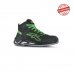 Upower Harry S ESD Calzado de Seguridad Altos - Talla 36 - Resistencia a la Abrasion, Impermeables, Transpirables, Escudo Anti-Impactos, Puntera de Aluminio, Suela Antideslizante, Proteccion S3S CI FO SR - Color Negro/Verde