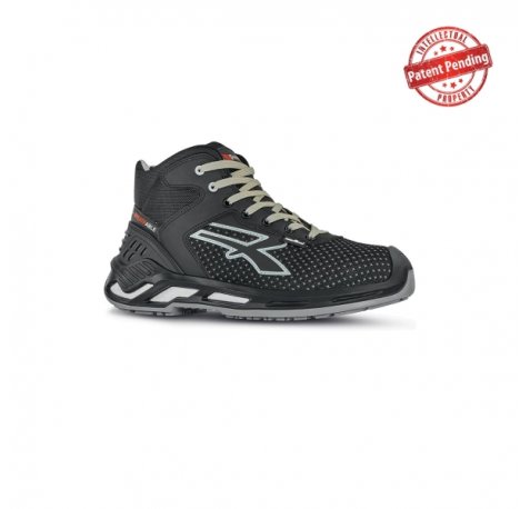 Upower Jacob S ESD Calzado de Seguridad Altos - Talla 45 - Ligeros y Comodos, Resistencia a la Abrasion, Impermeables y Transpirables, Escudo Anti-Impactos, Puntera de Aluminio, Suela Antideslizante, Proteccion S3S CI FO SR - Color Negro