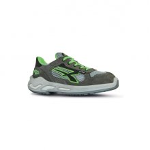 Upower Specter S ESD Calzado de Seguridad Bajos - Talla 35 - Parte Superior Airnet Ultraflexible, Puntera de Aluminio, Suela Antideslizante, Proteccion S1PS FO SR - Color Gris/Verde