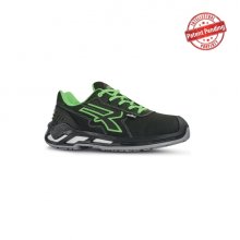Upower Milo S ESD Calzado de Seguridad Bajos - Talla 41 - Puntera de Aluminio, Hidrorepelentes, Transpirables, Antideslizantes, Escudo Anti-Impactos, Proteccion S3S CI FO SR - Color Negro/Verde
