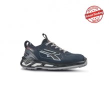 Upower Mason S ESD Calzado de Seguridad Bajos - Talla 37 - Piel Afelpada Perforada, Puntera de Aluminio, Suela Antideslizante, Proteccion S1PS FO SR, Antiarrugas, Collarin Lycra - Color Azul Marino