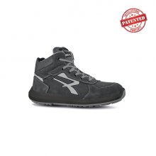 Upower Merak S ESD Calzado de Seguridad Altos - Talla 44 - Cuero Nubuck Resistente al Agua, Puntera de Aluminio, Suela PU/PU High Rebound, Antiarrugas, Hidrofugos, Antideslizantes, Proteccion S3S CI FO SR - Color Gris Oscuro