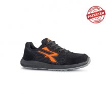 Upower Atos S ESD Calzado de Seguridad Bajos - Talla 38 - Puntera de Aluminio, Suela Antideslizante, Nailon Ultraflexible, Gamuza Suave, Proteccion S1PS FO SR - Color Negro/Naranja